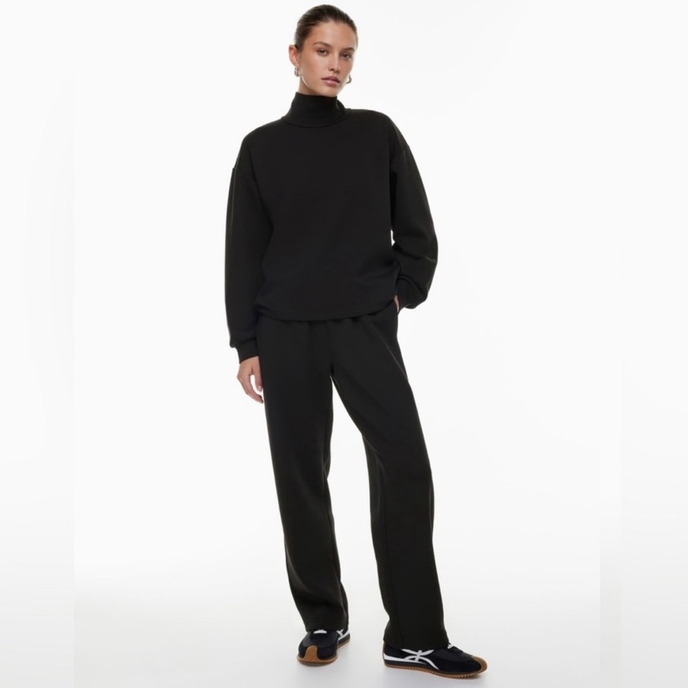 Aritzia Babaton Plush Sequence Black Sweatpants High-Waisted Wide Leg Pants